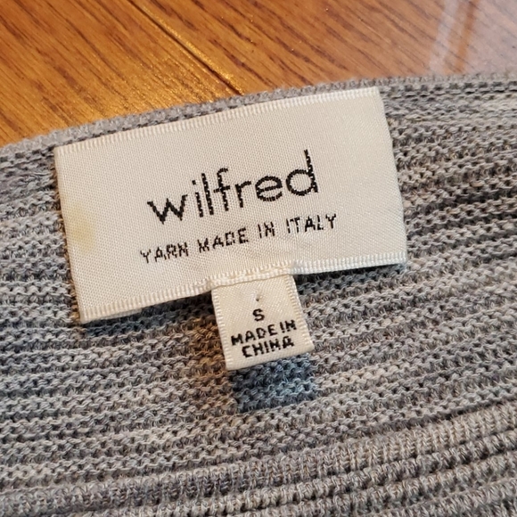 Wilfred Grey Ribbed 3/4 Sleeve Sweater Sz. S - Picture 3 of 4